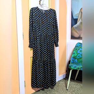 S Who What Wear polka dot long sleeves maxi dress